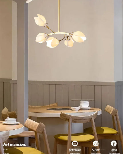 Modern Luxury French Creamy Wind Ceramic Chandelier Living Dining Room Bedroom Led Pendant Lamp Home Decor Hanging Light Fixture