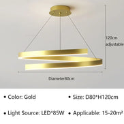 Modern LED spiral chandelier is suitable for living room dining room bedroom study villa home decoration lighting room decoratio