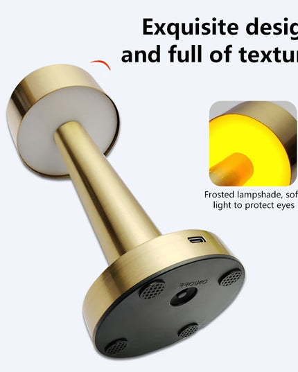Rechargeable Led Table Lamp Retro Night Light Desk Bar Coffee Dining Room Home Decor Wireless 3 Colors Dimmable Touch Switch