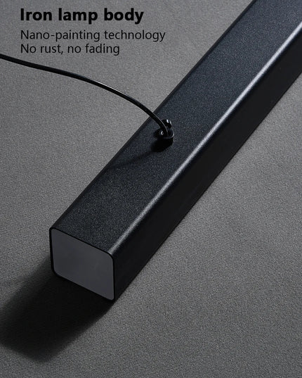 Modern LED linear chandelier for dining room office white bar pendant lights kitchen island lighting black minimalist lamp