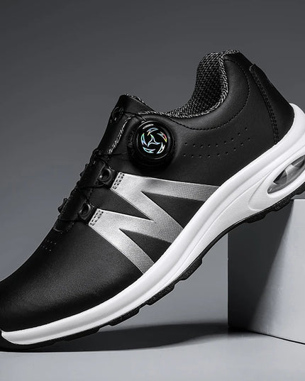 Golf Shoes Air Cushion Men Sports Running Driving Shoes Breathable Lightweight Comfortable Athletic Nonskid Rotating Sneakers