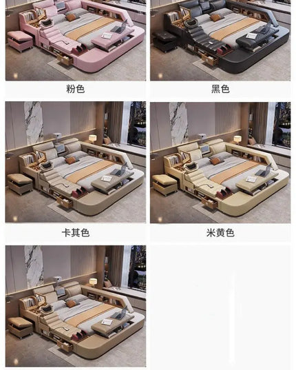 Comforter Mattresses Double Bed Luxury Organizer Bedframe Headboards Double Bed Bedroom Smart Camas De Dormitorio Furniture Home