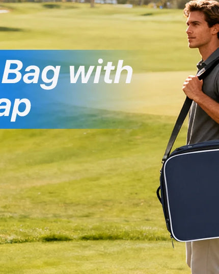 Golf Trunk Organizer Golf Shoes Bag With Large Golf Storage Box for Balls Tees Clothes Gloves Accessories ﻿with Shoe Compartment