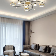 Modern Led Chandelier Gold Aluminum Luxury Pendant Lights For Living Room Bedroom Study Room K9 Crystal Decorative Lamps 90-260V