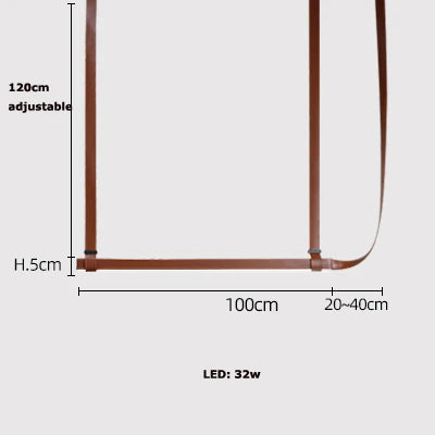 Modern LED Leather Chandelier Minimalist long chandelier For Living Room Kitchen Island Decor Dining Table Hanging Lamp fixtures
