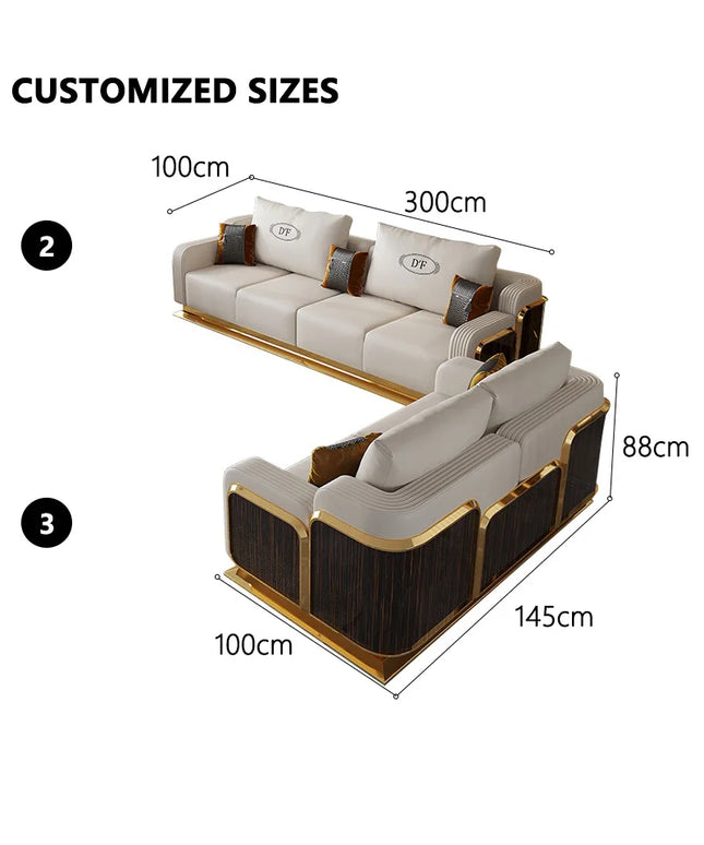1pcs 390cm sofa+ 1pcs 300cm sofa+1pcs 145cm sofa+ 1pcs coffee table+2pcs side table(65*65CM)+1pcsTV table to Guangzhou Warehouse