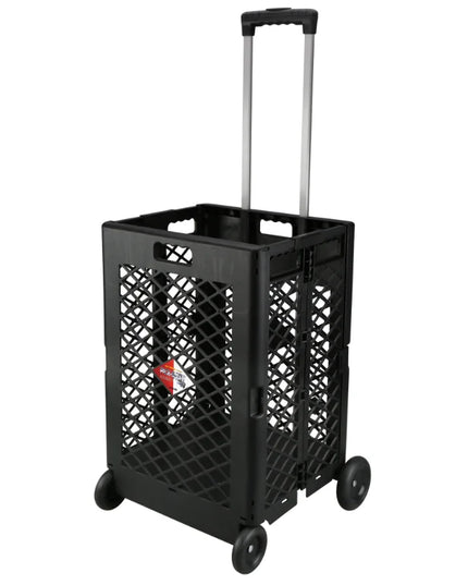 Grid trolley large-capacity plastic folding shopping cart four-wheel plastic folding luggage cart shopping trolley