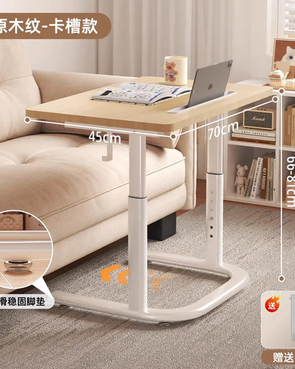 Height-adjustable Stone Study Desk Simple Movable Bedside Sofa Side Table for Balcony Bedroom Small Apartment