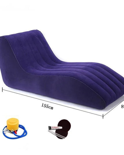Portable S-shaped Love Position Labor-saving Sitting Inflatable Sofa Bed Yoga Chaise Lounge For Garden Bedroom Folding Furniture