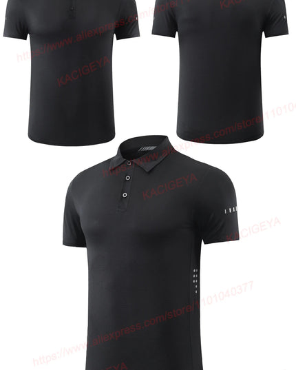 Golf Lapel Sport Short Sleeve Outdoor Trainning Reflective Running Breathable Tee Solid Quality Tennis Gym Fashion Jerseys