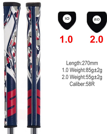 Golf Putter Grip GT 1.0/2.0 Textured Comfort Design for Superior Control, Anti-Slip Pattern Polyurethane Durable Grips