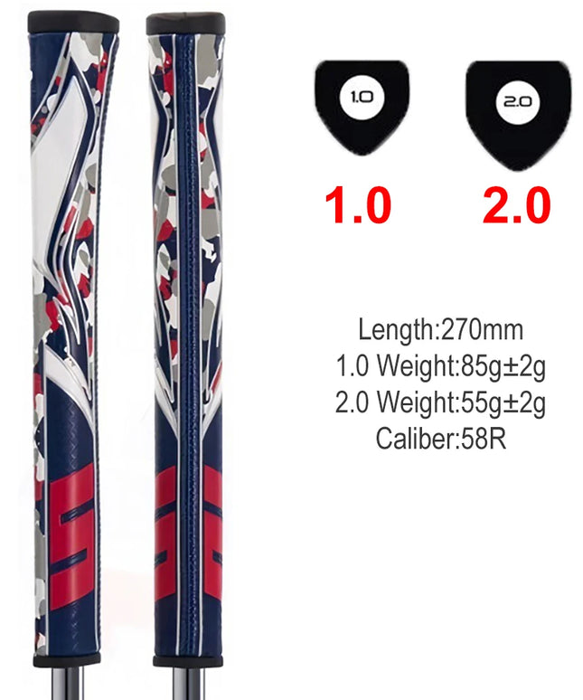 Golf Putter Grip GT 1.0/2.0 Textured Comfort Design for Superior Control, Anti-Slip Pattern Polyurethane Durable Grips