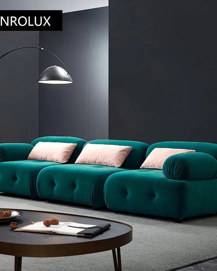 Modern fabric sofa simple modern Large and small apartment type brushed velvet down living room minimalist  furniture