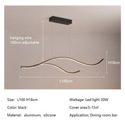 Modern Minimalist Led Chandelier Creative Personality Dining Room Bar Pendant Light Lighting Kitchen Hanging Lamp Lustre Fixture