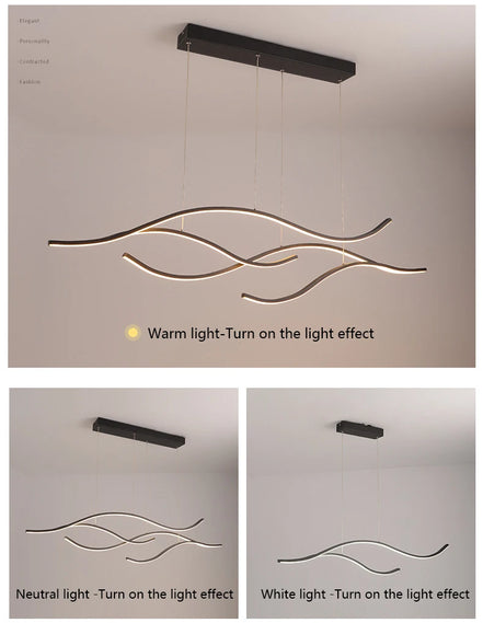 Modern Minimalist Led Chandelier Creative Personality Dining Room Bar Pendant Light Lighting Kitchen Hanging Lamp Lustre Fixture