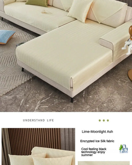 Ice Silk Sofa Cushion Summer Summer Cool Cushion Cushion 2023 New Anti slip Backrest Full Cover Cloth Towel Set