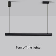 Modern LED linear chandelier for dining room office white bar pendant lights kitchen island lighting black minimalist lamp