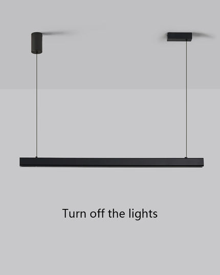 Modern LED linear chandelier for dining room office white bar pendant lights kitchen island lighting black minimalist lamp