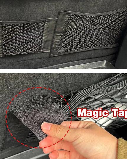 Car Back Rear Trunk Bag Organizer Mesh Net Auto Seat Back Storage Bag Pocket Universal Car Stowing Tidying Elastic String Net