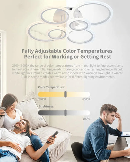 Modern LED Chandelier Home Lighting Ring Ceiling Mount Chandelier Living Room Bedroom Lighting lustre Ceiling pendant lamp