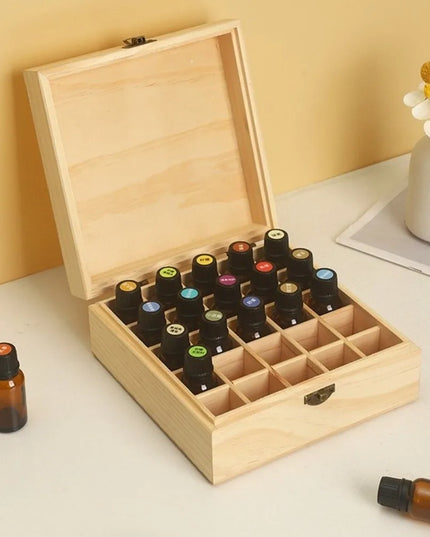 Essential Oil Storage Box New Wooden 12/15/16/25 Slots Durable Essential Oil Carry Case Essential Oil Organizer Travel Use