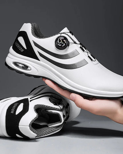 Golf Shoes Air Cushion Men Sports Running Driving Shoes Breathable Lightweight Comfortable Athletic Nonskid Rotating Sneakers
