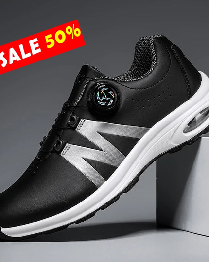 Golf Shoes Air Cushion Men Sports Running Driving Shoes Breathable Lightweight Comfortable Athletic Nonskid Rotating Sneakers