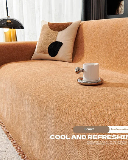 Home Sofa Cover With Tassel Living Room Sofas Blanket Cover Sofa Cover Seat 3 Seater Sofa Blanket Cover Beige