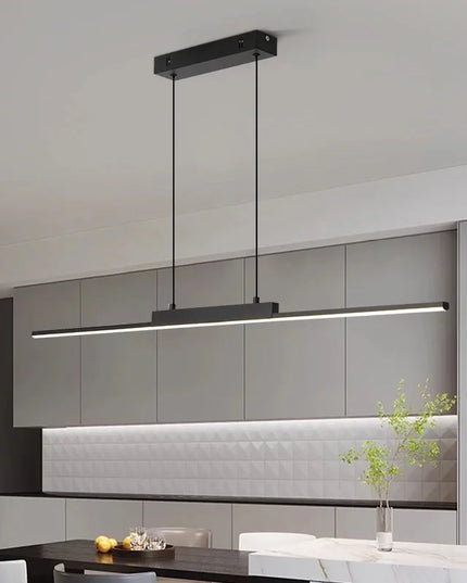 Modern LED Chandelier Featuring Minimalist Linear Panel Design 80/100cm Textured Pendant Light For Dining Rooms Bedrooms  Studie