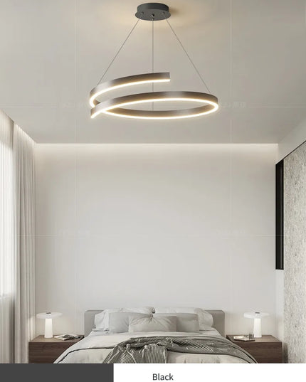 Modern LED spiral chandelier is suitable for living room dining room bedroom study villa home decoration lighting room decoratio