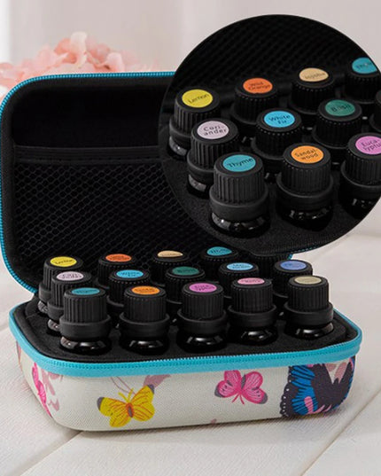 Travel Essentials Oil Storage Bag White Butterfly 15/12 Slots for 5ML 15ml Essential Oil Storage Case 10ml Display Organizadores