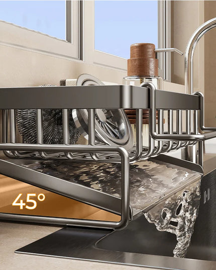 Sink Cleaning Tools Storage Rack Kitchen Drain Organizer Sponge Cleanser Rag Hanger - Space-Saving Home Essential