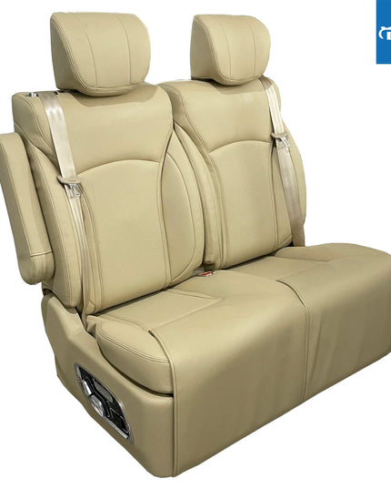 Comfortable Three-Passenger Leather Folding RV Camper Van Sofa Seat Bed Sofa Convertible Into Bed