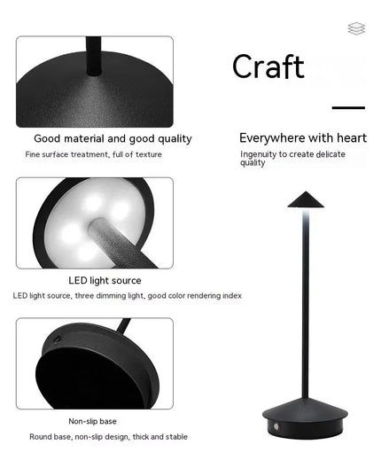 Rechargeable Table Lamp Creative Dining Touch Led Hotel Bar Coffee Pina Pro Table Lamp Lampada Da Tavolo Decorative Desk Lamp