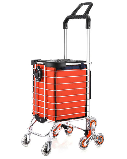 1PC Stainless Steel Portable Shopping Cart Roller Puller Household Luggage Carrier Ergonomic Design for Easy Carrying And Moving