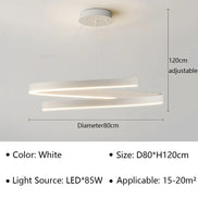 Modern LED spiral chandelier is suitable for living room dining room bedroom study villa home decoration lighting room decoratio