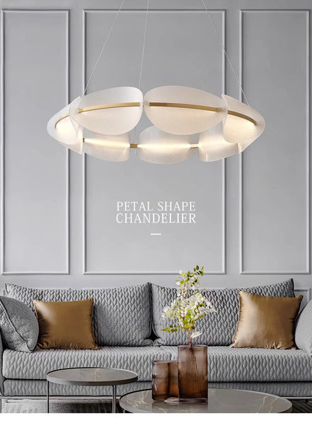 Modern leaf chandelier luxury designer Acrylic ring light Dining Room Home Bedroom Kitchen Hanging Lights Decor sofa living room
