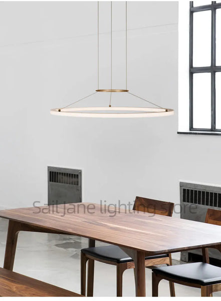 Modern Round Restaurant Chandelier Lighting LED Used For Kitchen Living Room Decoration Hanging Ring Dining Room Table Lamps