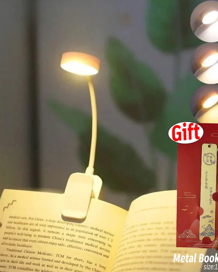LED Portable Clip Table Lamp USB Rechargeable Clip Desk Lamp Bed Reading Night Light Touch 3 Dimming Modes Eye Protection Light