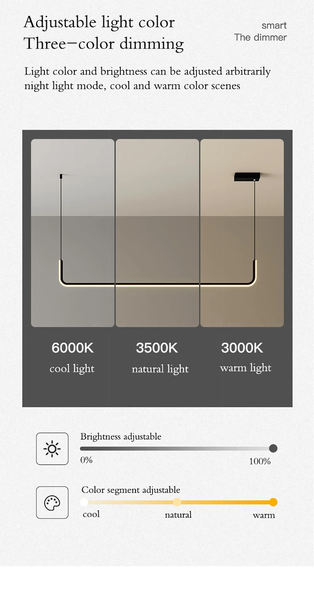 Modern LED Strip Chandelier Light Restaurant Kitchen Decor Ceiling Gold Hanging Pendants Living Room Lighting Indoor Lamp Lustre