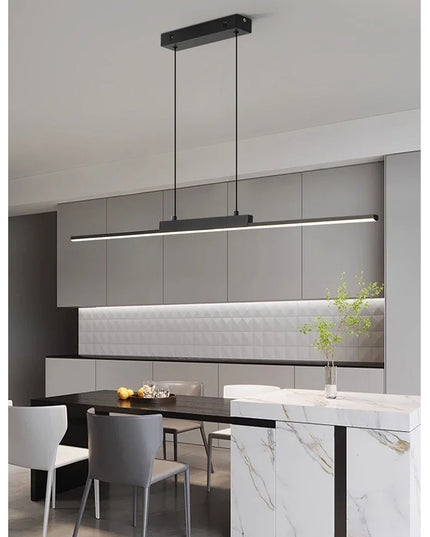 Modern LED Chandelier Featuring Minimalist Linear Panel Design 80/100cm Textured Pendant Light For Dining Rooms Bedrooms  Studie