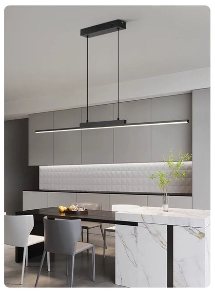 Modern LED Chandelier Featuring Minimalist Linear Panel Design 80/100cm Textured Pendant Light For Dining Rooms Bedrooms  Studie