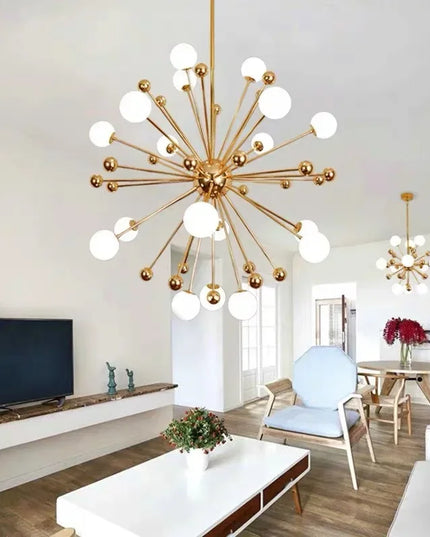 Modern Global Led Chandelier Kitchen Restaurant Living Room Pendant Lamp Organic Glass Acrylic Artificial Satellite Decor Lights