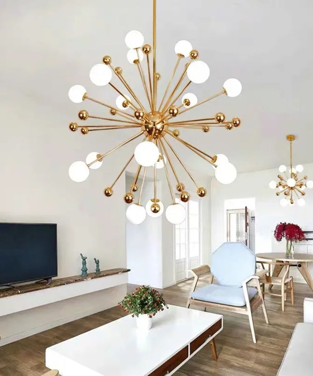 Modern Global Led Chandelier Kitchen Restaurant Living Room Pendant Lamp Organic Glass Acrylic Artificial Satellite Decor Lights
