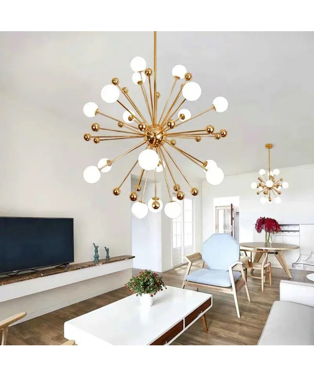 Modern Global Led Chandelier Kitchen Restaurant Living Room Pendant Lamp Organic Glass Acrylic Artificial Satellite Decor Lights
