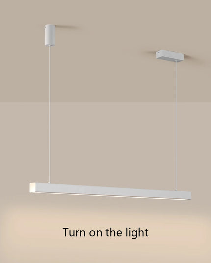 Modern LED linear chandelier for dining room office white bar pendant lights kitchen island lighting black minimalist lamp