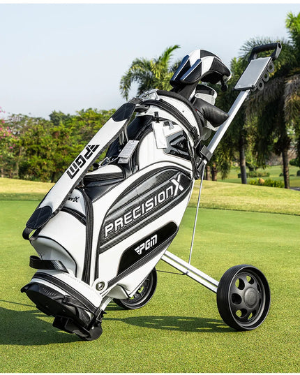 PGM Golf Trolley 2 Wheels Foldable Hand Push Pull Bag Hand-cart Golf Course QC002