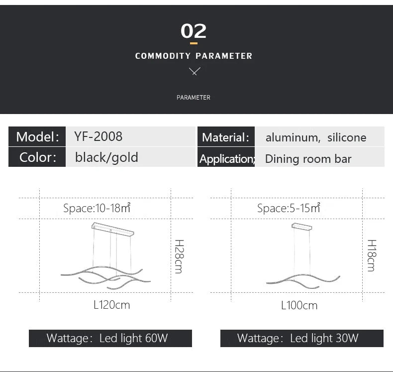 Modern Minimalist Led Chandelier Creative Personality Dining Room Bar Pendant Light Lighting Kitchen Hanging Lamp Lustre Fixture