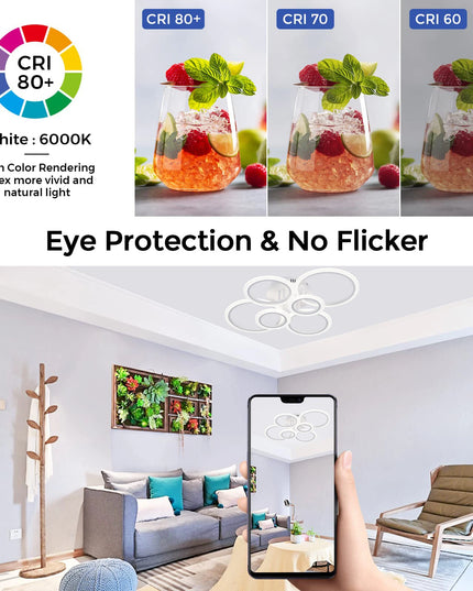 Modern LED Chandelier Home Lighting Ring Ceiling Mount Chandelier Living Room Bedroom Lighting lustre Ceiling pendant lamp