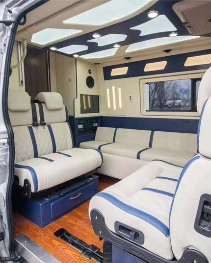 Comfortable Three-Passenger Leather Folding RV Camper Van Sofa Seat Bed Sofa Convertible Into Bed